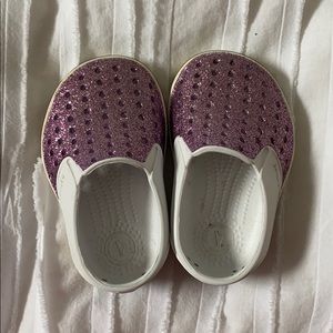 Native purple glitter shoes